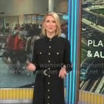 Anna Schecter’s black midi shirtdress on CBS Mornings