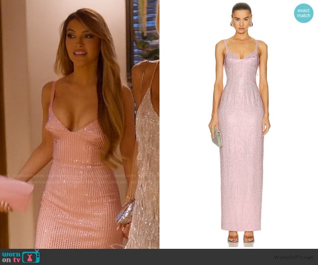Area Crystal Embellished Gown worn by Chrishell Stause on Selling Sunset