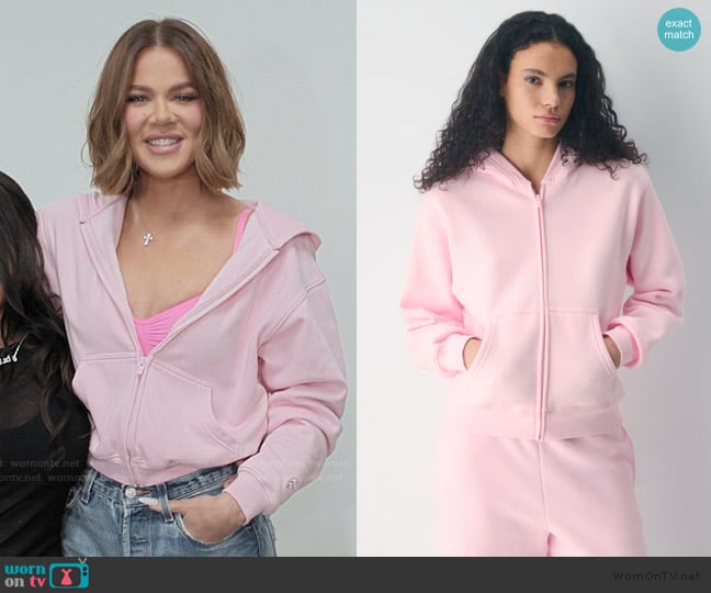 Aritzia Cozy Sweatfleece Perfect Zip Hoodie worn by Khloe Kardashian (Khloe Kardashian) on The Kardashians