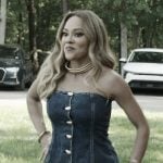 Ashley’s denim corset top on The Real Housewives of Potomac