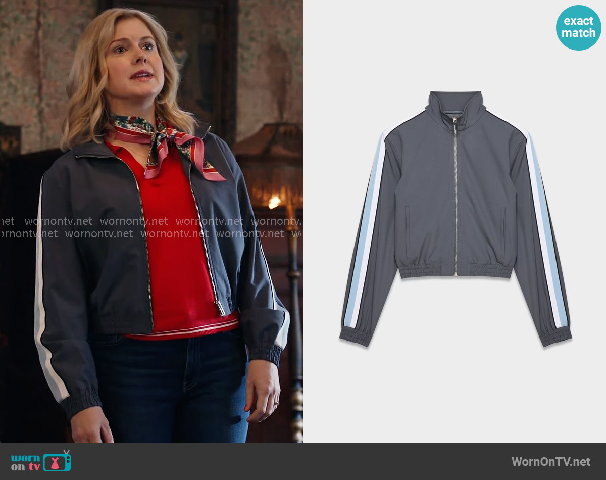 Babaton Manuscript Jacket in Vintage Navy worn by Sam (Rose McIver) on Ghosts
