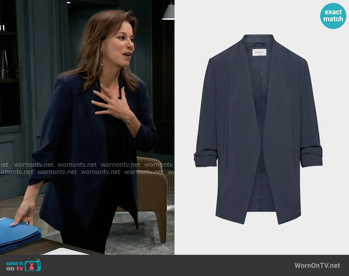 Babaton Power Blazer - Mirror Crepe™ worn by Alexis Davis (Nancy Lee Grahn) on General Hospital