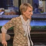 Barbara Corcoran’s floral print tie neck dress on Live with Kelly and Mark