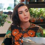 Bronwyn’s mixed floral print dress on The Real Housewives of Salt Lake City