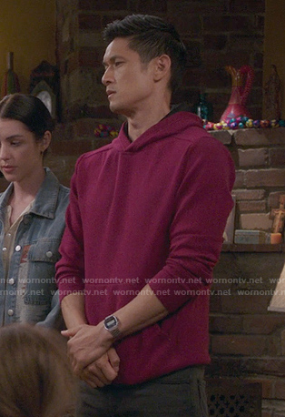 Blue’s berry pink hoodie on Greys Anatomy
