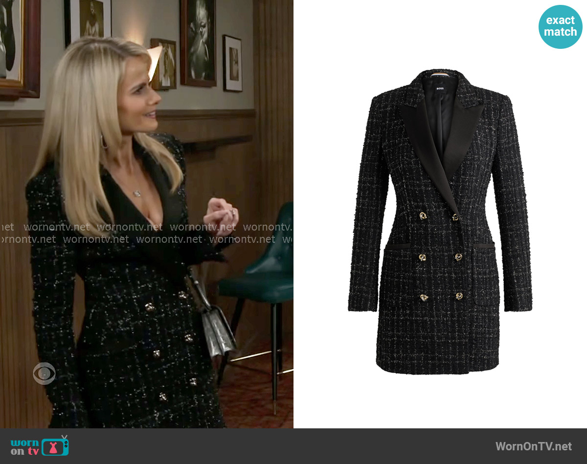 BOSS Dansian Tweed Long Sleeve Minidress worn by Vanessa McBride (Lauren Buglioli) on Beyond the Gates