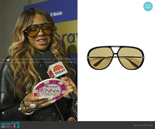 Bottega Veneta Classic Aviator Sunglasses in Black Yellow worn by Mary Cosby on Today