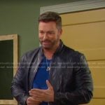 Brady’s blue leather jacekt on Days of our Lives