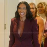Bre’s burgundy blazer and pants on Selling Sunset
