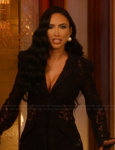 Bre’s black lace blazer on Selling Sunset