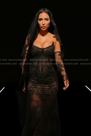Brie’s black lace reunion dress on Selling Sunset