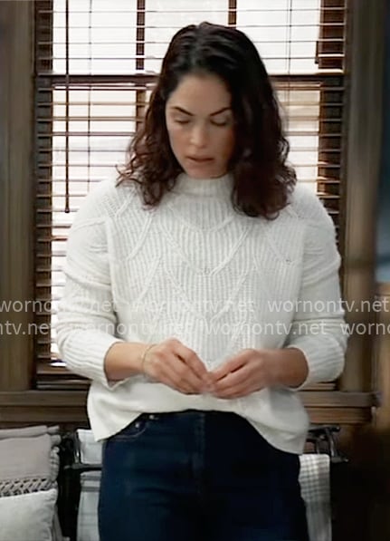 Britt’s white knit sweater on General Hospital