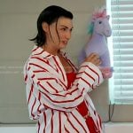 Bronwyn’s red striped oversized shirt on The Real Housewives of Salt Lake City