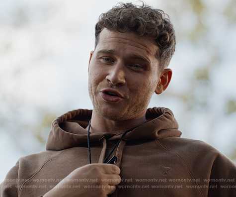 Buck’s brown heart embossed hoodie on 9-1-1