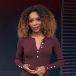 Zuri’s burgundy’s knit dress on Access Hollywood