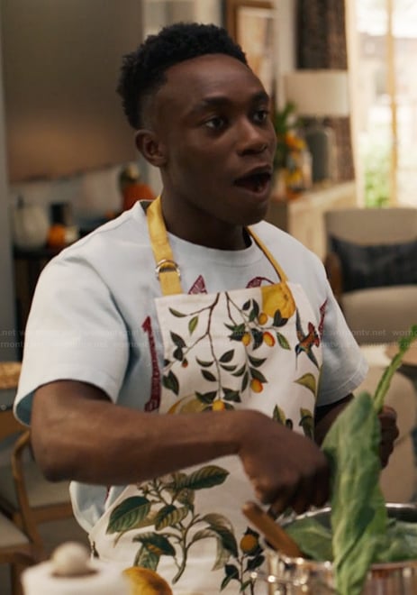 Carlton’s floral print apron on Bel-Air