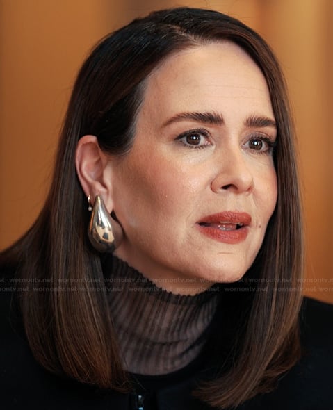 Carr’s silver drop earrings on Alls Fair