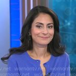 Celine Gounder’s blue cardigan on CBS Mornings
