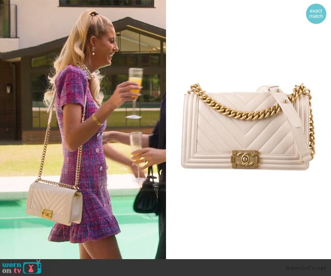 Chanel Chevron Boy Bag worn by Emma Hernan on Selling Sunset