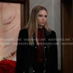 Charlotte’s black jacket with leather details on General Hospital