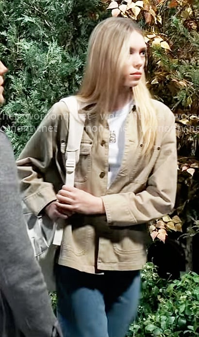 Charlotte’s khaki chore jacket on General Hospital