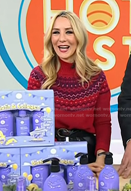 Chasie’s red fair isle sweater on Today