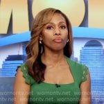 Chris’s green dress with triangle cutouts on The Morning Show