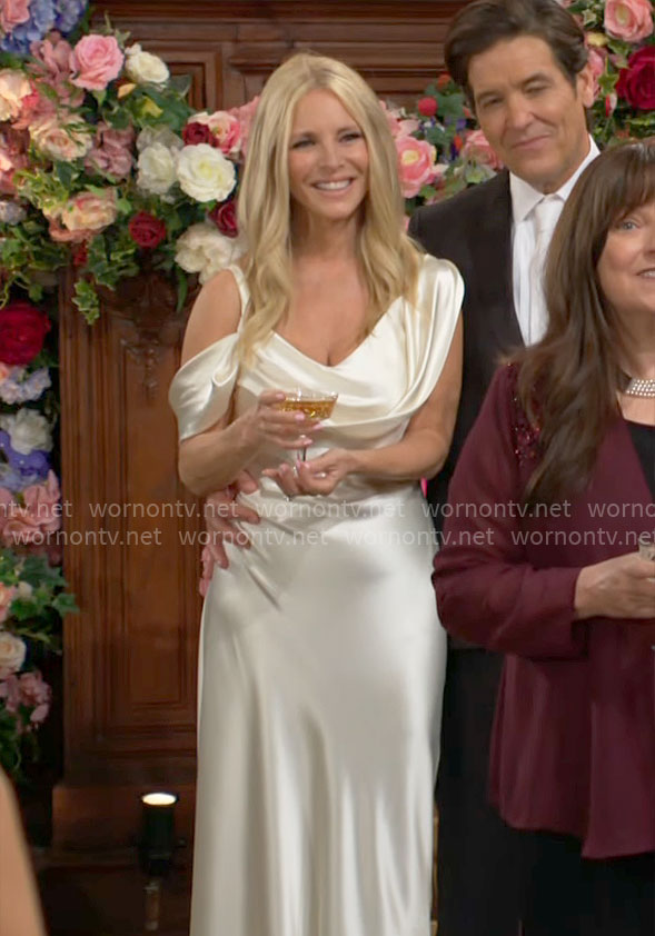 Christine’s draped neckline wedding dress on The Young and the Restless