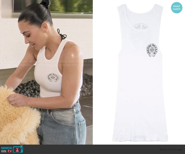 Chrome Hearts Horseshoe-detail round-neck tank top worn by Kim Kardashian (Kim Kardashian) on The Kardashians