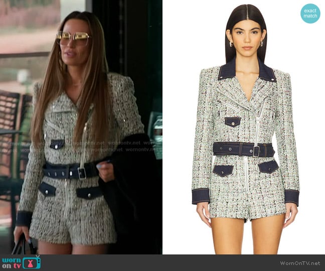 Cinq a Sept Anya Boucle Zoe Jacket worn by Britani Bateman on The Real Housewives of Salt Lake City