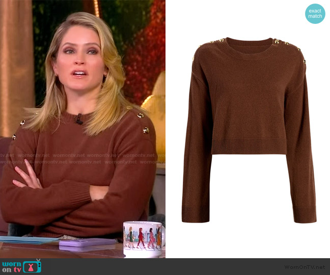 Cinq a Sept Marla Cashmere Pullover worn by Sara Haines on The View
