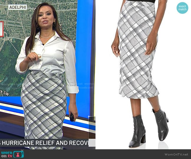 Club Monaco Printed Rib Skirt worn by Adelle Caballero on Today