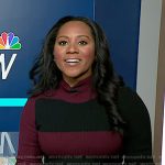 Kay’s black colorblock sweater dress on NBC News Daily