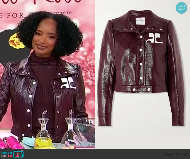 Courreges Logo Patch Vinyl Jacket worn by Janell Stephens on Sherri