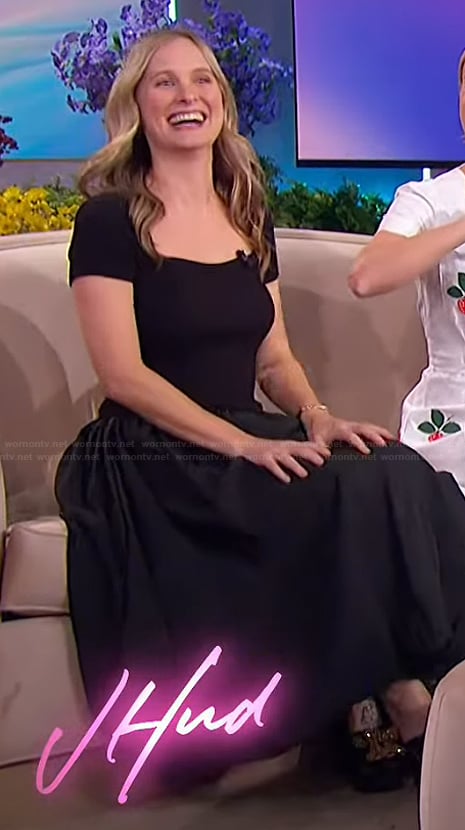 Courtney McBroom’s black square neck dress on The Jennifer Hudson Show