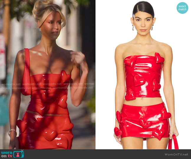 Cultnaked Love Killa Bandeau in Red worn by Emma Hernan on Selling Sunset