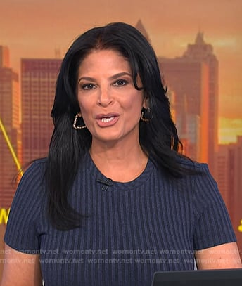 Darlene’s navy ribbed knot dress on Today