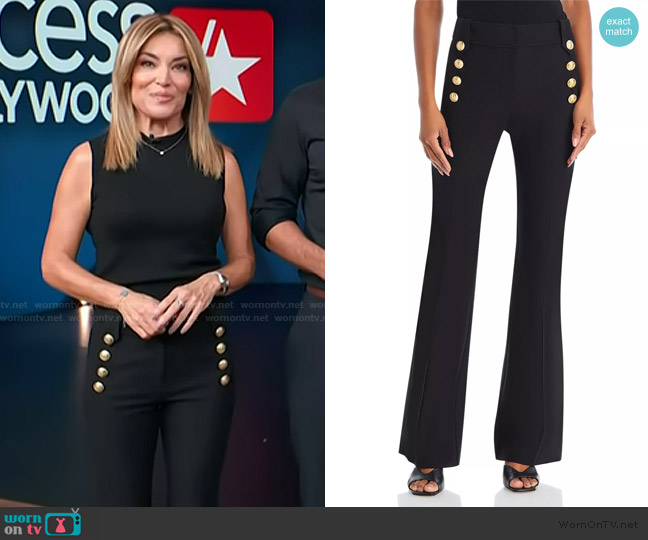 Derek Lam 10 Crosby Robertson Flare Hem Pants worn by Kit Hoover on Access Hollywood