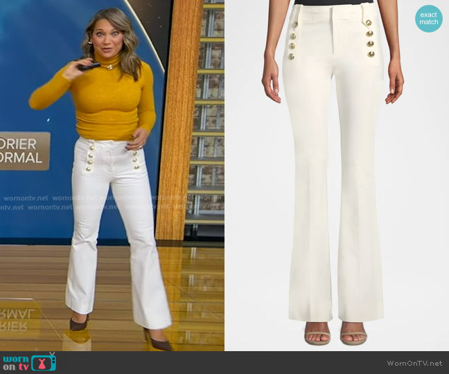 Derek Lam 10 Crosby Robertson Flare Pants worn by Ginger Zee on Good Morning America