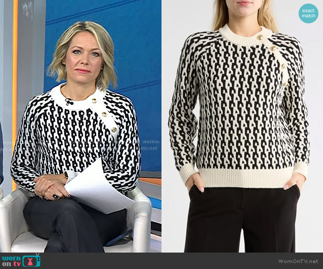 Derek Lam 10 Crosby Sawyer Long Sleeve Crewneck Sweater worn by Dylan Dreyer on Today