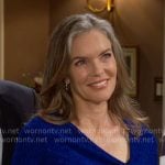 Diane’s sparkly blue ruched top on The Young and the Restless