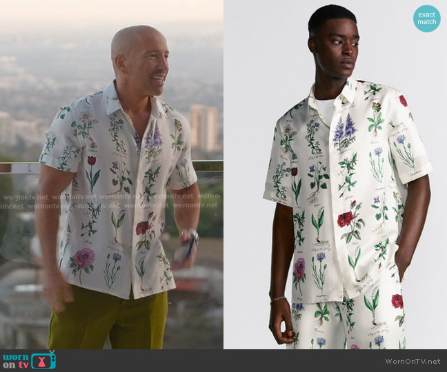 Dior Herbarium Illustration Short-Sleeved Shirt worn by Jason Oppenheim on Selling Sunset