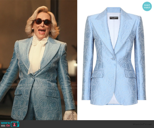 Dolce & Gabbana DNA floral motif blazer worn by Dina Standish (Glenn Close) on Alls Fair