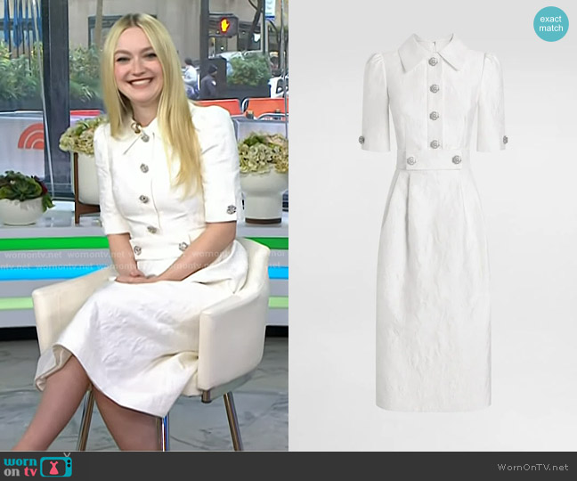 Dolce & Gabbana Floral Jacquard Dress worn by Dakota Fanning on Today