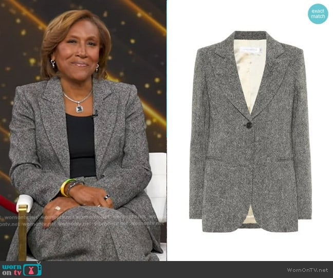 Victoria Beckham Donegal Tweed Blazer worn by Robin Roberts on Good Morning America