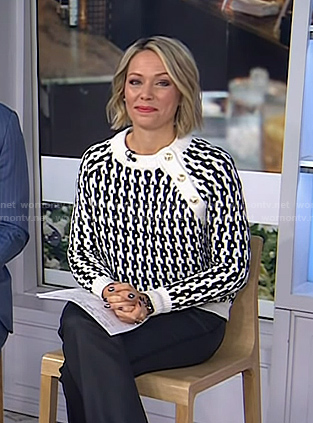 Dylan’s black and white knit sweater on Today