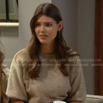 Electra’s beige speckled sweater and plaid skirt on The Bold and the Beautiful