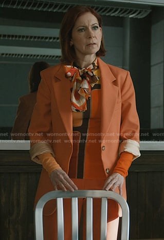 Elsbeth’s orange blazer on Elsbeth