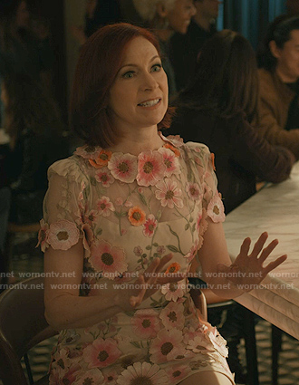 Elsbeth’s pink floral applique dress on Elsbeth