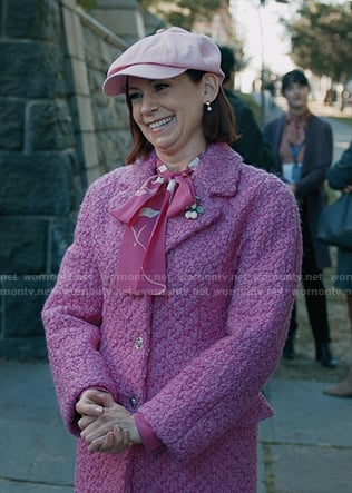 Elsbeth’s pink tweed coat on Elsbeth